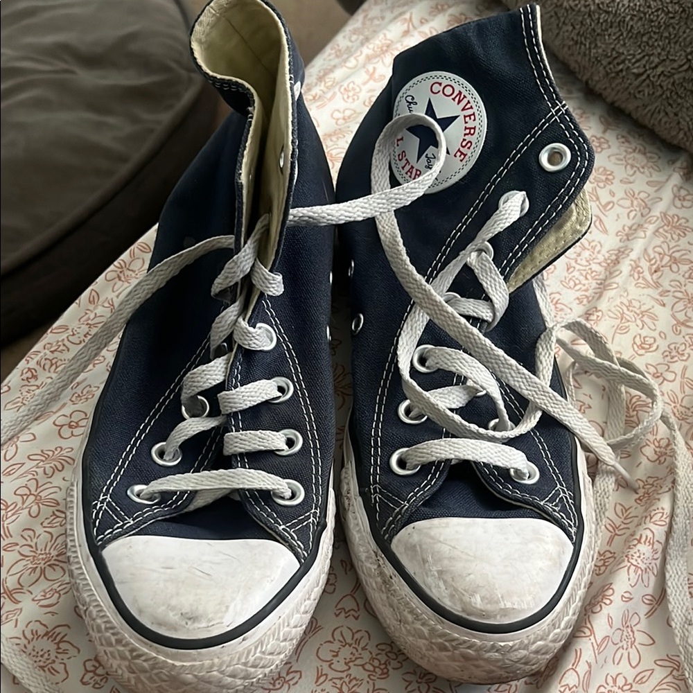 women navy high top converse navy